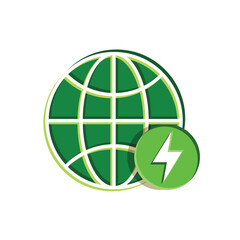 Ecology icon. renewable energy, environmental protection, earth, leaves, recycling, green energy, green icon. flat design style. energy, resources
