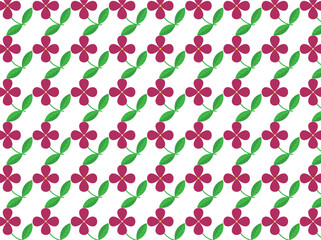 the pattern of the red and green leaves on a white background.
