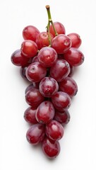Fototapeta premium Top view of fresh red grapes isolated on white background