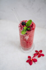 Wild berries smoothie with yogurt