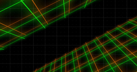 VJ loop space like grid changing colors moving animation bg . Colorful squares moving geometric loop. Future travel transition asset. Dark shiny hologram hud asset. Mesh like shiny tiles. Cloud dots