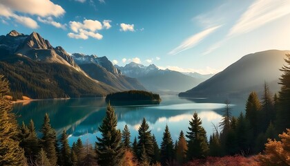 Naklejka premium lake in the mountains