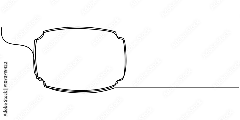 Poster continuous one line drawing frame, outline of a frame on a white background. vector illustration, sq
