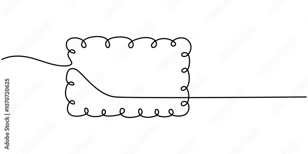 Poster continuous one line drawing frame, outline of a frame on a white background. vector illustration, sq