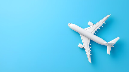  3d model of airplane isolated on blue background