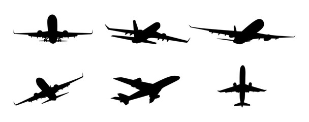 airplane  silhouette vector set, airplane  vector illustration