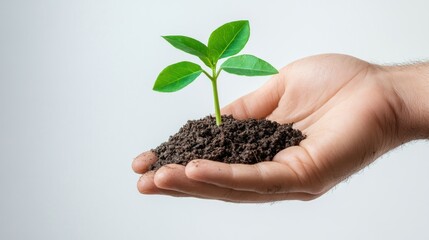 A Hand Holding a Small Sapling