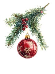 Christmas festive watercolor