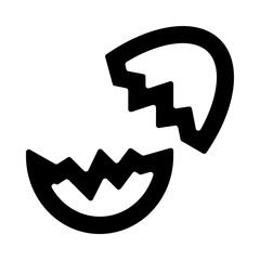Broken Chicken Egg Shell Line Icon