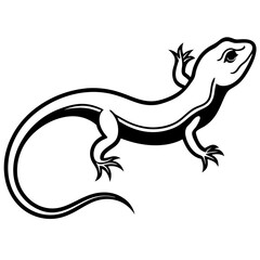  silhouette-of-a-lizard.Reptiles Silhouettes.Cute chameleon silhouette - cut out vector icon