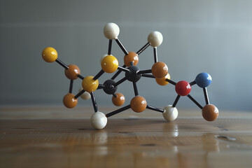 Obraz premium 3d render of molecule. close up of model of molecules, atoms. science, biology, chemistry background. DNA model. AI Generated