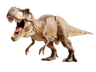 Fototapeta premium Realistic Tyrannosaurus Rex Roaring on Transparent Background 
