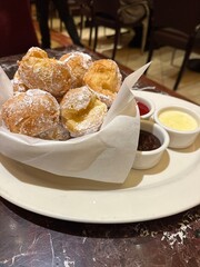 Beignets with dipping sauce 