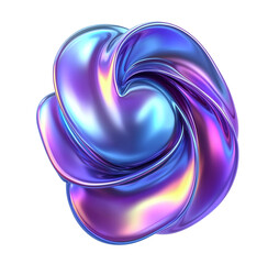 Swirling holographic abstract object. created with Generative AI technology