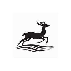 Deer Running  Symbol Logo Designs Inspirations Modern Vector Concept Illustration.