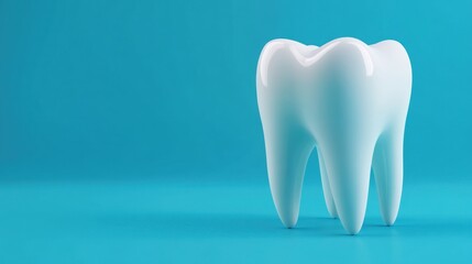 White Tooth on a Blue Background