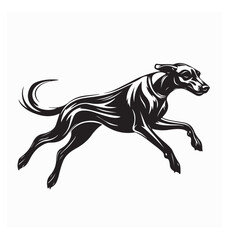 Greyhound Dog Racing. Illustration Greyhound Dog Racing Running image Vector isolated on white background.