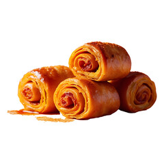 Fototapeta premium Delicious vegetable roll isolated on transparent background.Fast food.