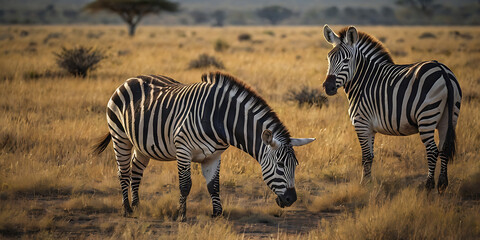 Obraz premium animals in national park, wildlife, created by Generative AI