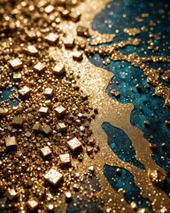 abstract glitter gold and black paint background 
