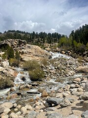 Waterfall in the Rocky Mountains 
