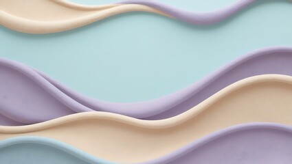 Obraz premium Abstract pastel wavy background. Generative Ai.