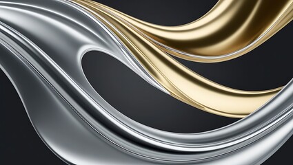 Obraz premium Abstract metal wavy background. Generative Ai.