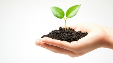 A Small Seedling in a Hand