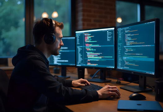 Young man inside of a office - Powered by Adobe