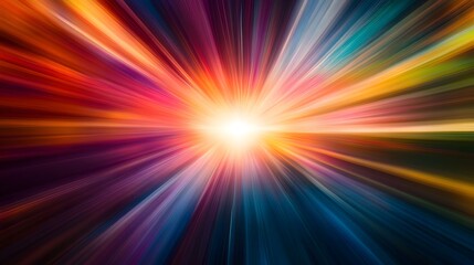 Obraz premium Abstract Light Burst with Colorful Rays