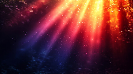 Fototapeta premium soft, radiant light rays cutting through a dark background, creating a mystical and abstract atmosphere. Ideal for themes of hope, enlightenment, or introspection