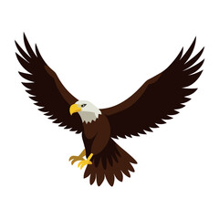Obraz premium a bald eagle in flight vector art illustration isolated white background
