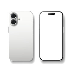 Smartphone models 16 white, isolated vector on white background