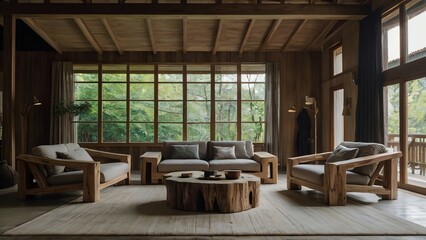 style interior design solid wood furniture