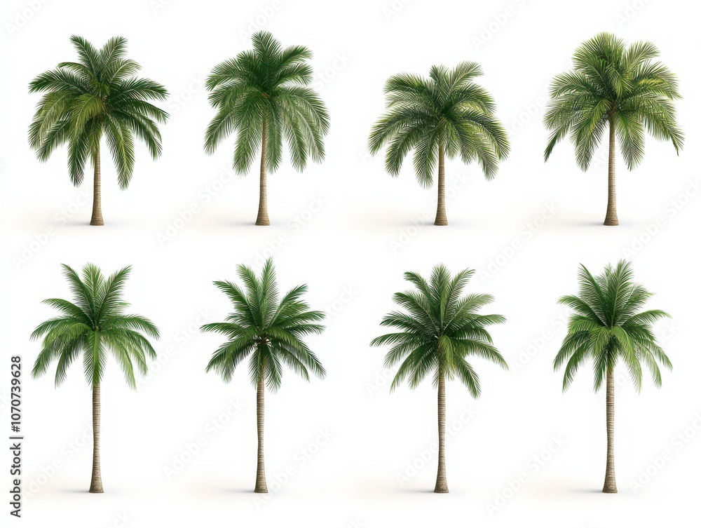 Poster lush palm trees in various sizes collection