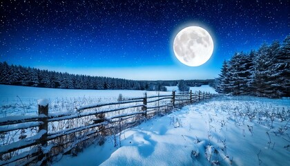 Huge full moon on a winter's night