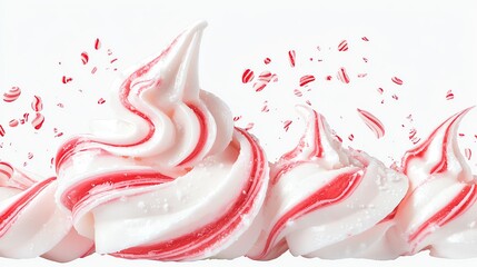 Peppermintthemed holiday float with swirling patterns, isolated on white, fun and festive holiday object, peppermint float, holiday design