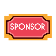 Sponsor Badge with Red and Orange Decorative Design, AI Generation