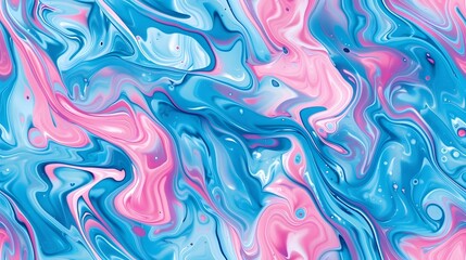 Obraz premium Abstract Swirling Blue and Pink Liquid Art