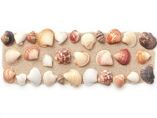 Scattered Seashells on a Sandy Beach