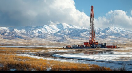 Heavy Machinery Overview of Barren Land in Morning Light