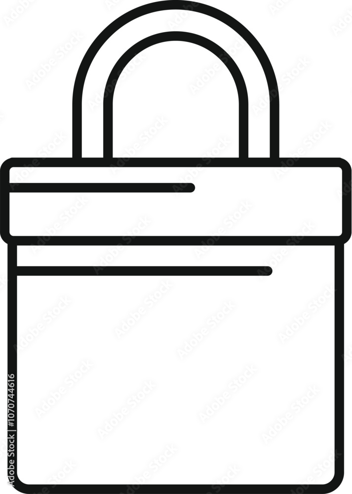 Poster simple line icon representing a closed padlock, symbolizing data protection and security