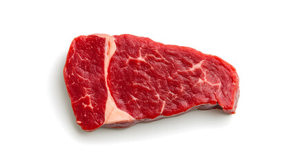 Fototapeta premium Fresh raw beef steak top view isolated on white background