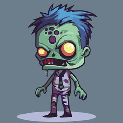Illustration Vector of cute zombie character