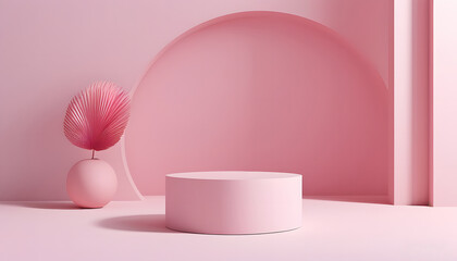 Contemporary Studio with Pink Gradient Background for Product Display