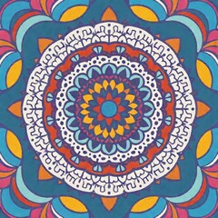 A mandala coloring background with a combination of tribal and geometric elements, creating a bold and intricate design
