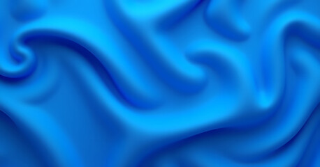 Obraz premium A vibrant abstract blue fabric texture with smooth, flowing curves and gradients, evoking a sense of fluidity and movement.