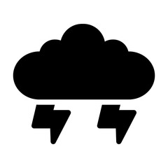 Storm Icon in Black Fill. Glyph Style