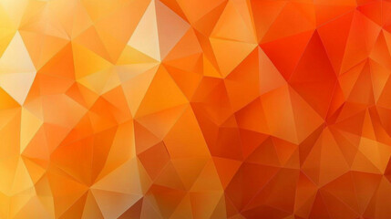 Fototapeta premium Abstract low-poly geometric design featuring shades of orange and dark orange. The composition forms angular shapes, evoking a sense of modernity, energy, and warmth against a vibrant orange backgroun