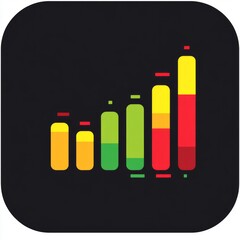 stock market icon colors on black background